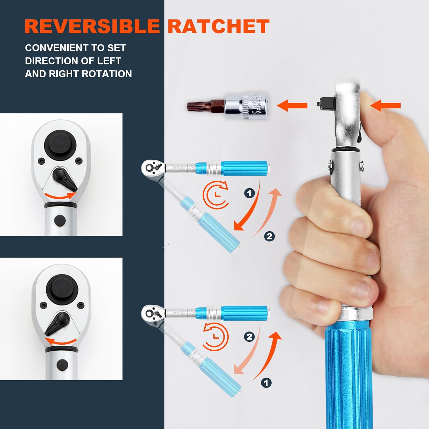 1/4 Inch Drive Click Torque Wrench Set - 10-50 in./lbs(1-6 Nm) - For Bicycle,Scope Mounting, Gunsmithing and Maintenance