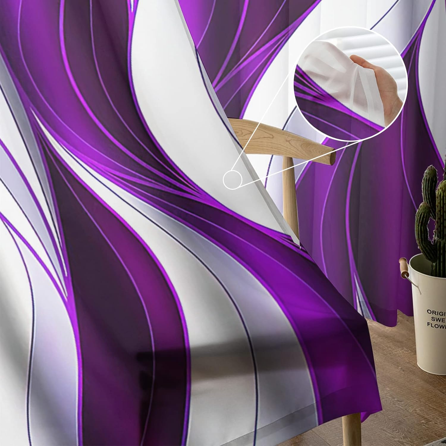 Yancorp Cortinas Transparentes Semi Dormitorio Cortinas 63 Pulgadas De Largo Lino Rosa Azul Degradado Cortinas Con Bolsillo Para Varilla Cortinas Niñas Sala De Estar Dormitorio Sirena Guardería Niños