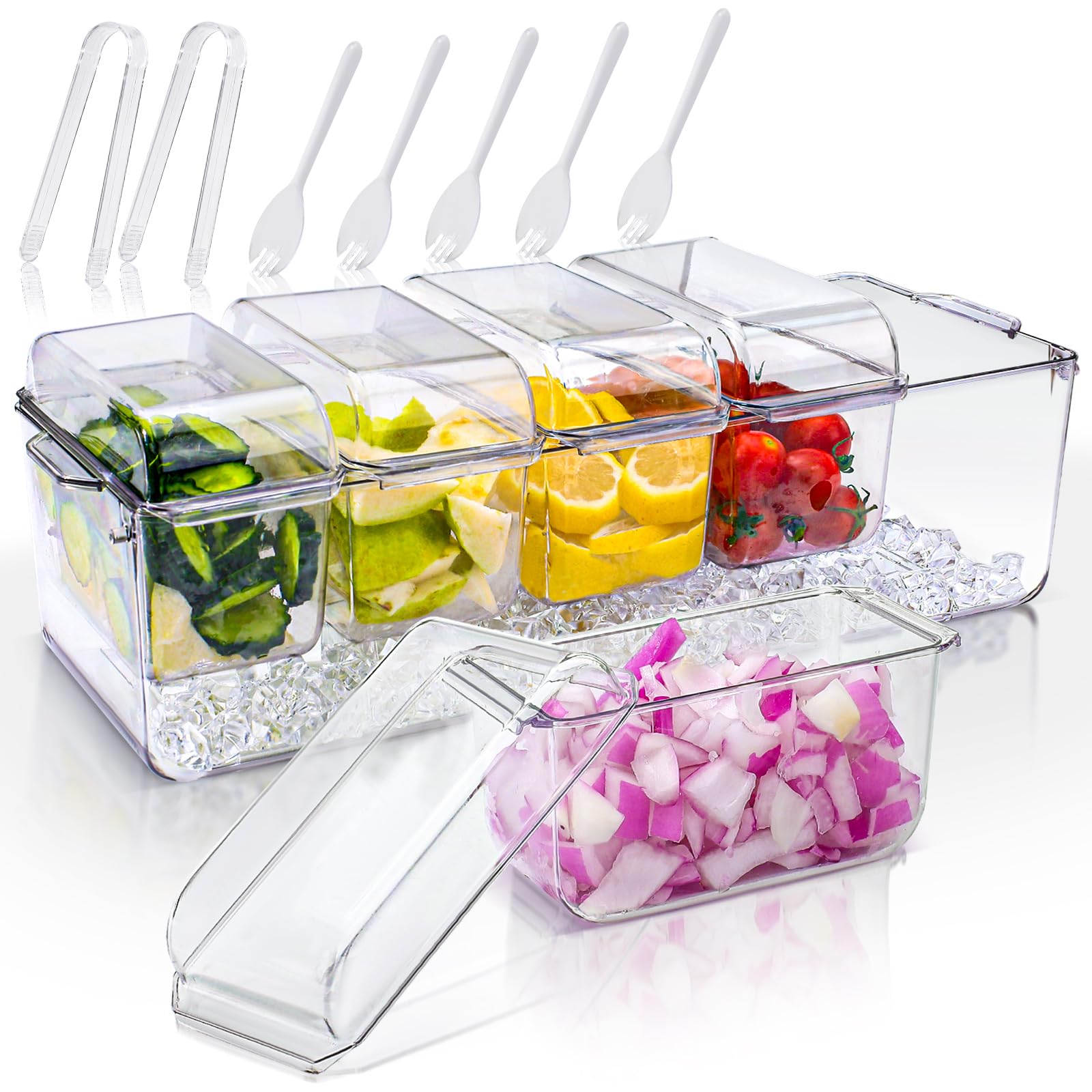 Buffet Server Chilled Condiment Server With Lid | 5 Removable ...