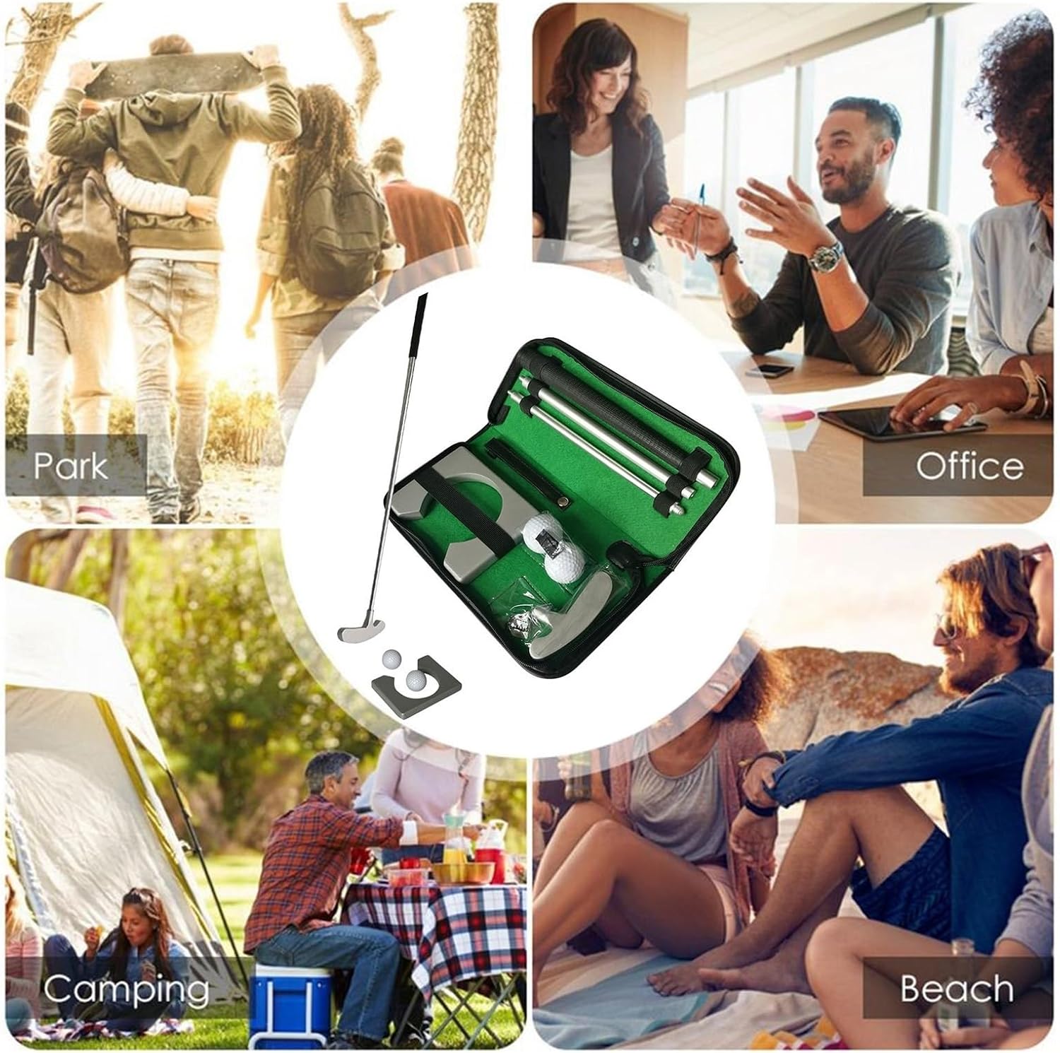 Executive Golf Putter Set, Portable Golf Putting Gift Kit, Backyard Golf Putter Putting Trainer for Indoor Outdoor Practice, Suitable for Both Left and Right Hands