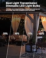 Vista 8 de Lightdot 150 metros de luces de cadena para exteriores, luces de cadena LED para bistró con bombillas ST38 irrompibles, 2200K regulables, luces