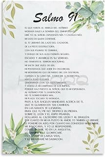 Salmo 91poster, Spanish Bible Verse, Spanish Psalm 91 Canvas Painting Wall Art Poster for Bedroom Living Room Decor 16x24inch(40x60cm) Unframe-style