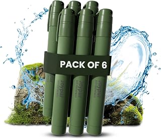 Filterstrohhalm 1000 L für Camping, Wandern und Survival (Grün*6)