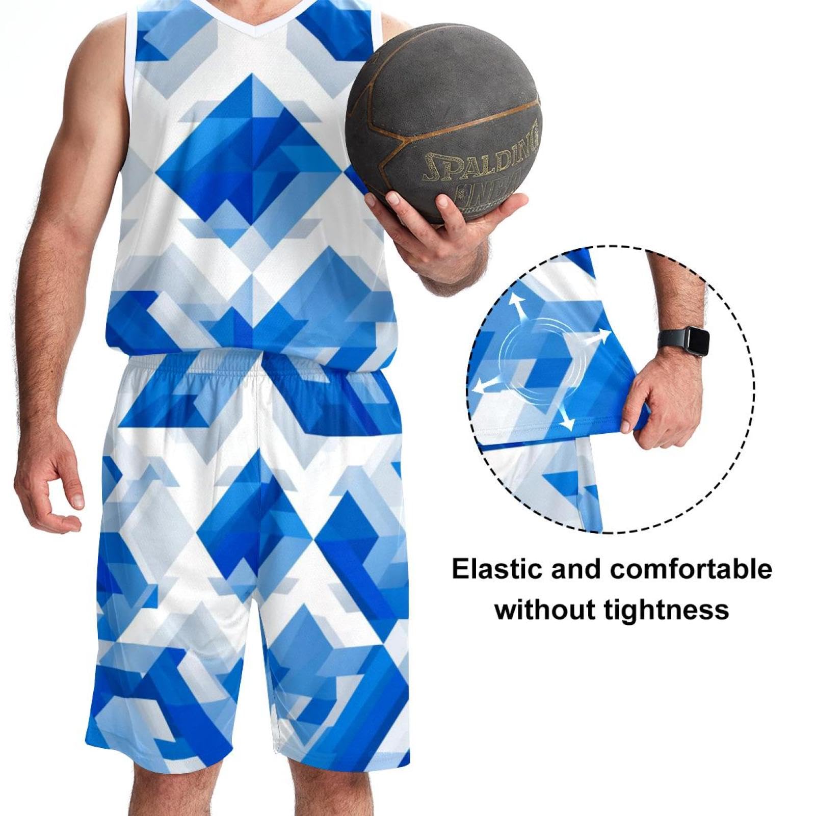 Tuta da basket da uomo con tasche, abbigliamento sportivo per uomo e donna, uniforme della squadra Israele con stampa bandiera blu -5XL