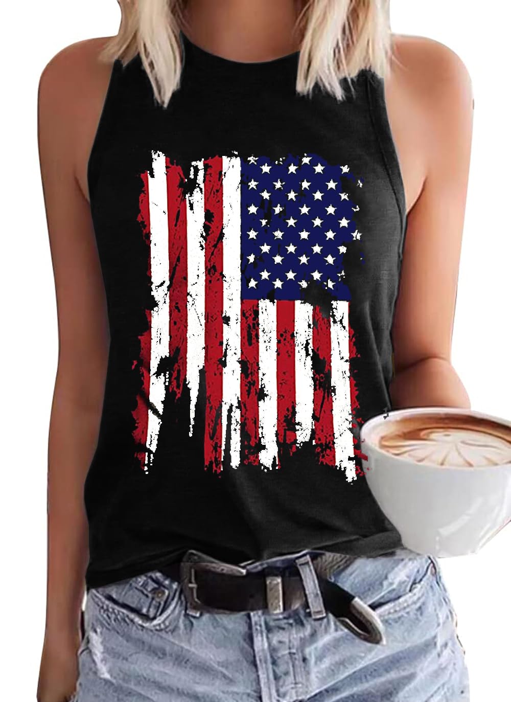 Summer Tank Tops for Women Vacation Casual Beach Tank Tops Hawaiian Sleeveless Basic Fit T Shirts Blouses