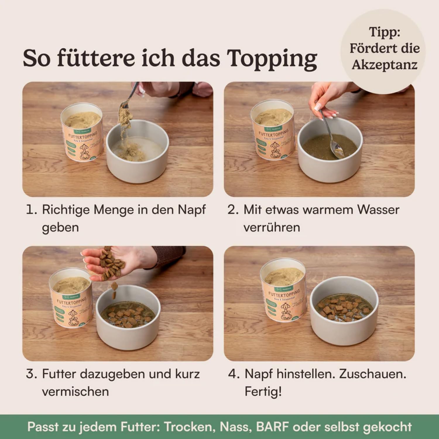 HUNDERUNDE Nahrungsergänzungsmittel Hund - Gesundheitsprodukte für Ruhe & Gelassenheit 3x250g - Foodtopping (3, Ruhe & Gelassenheit)