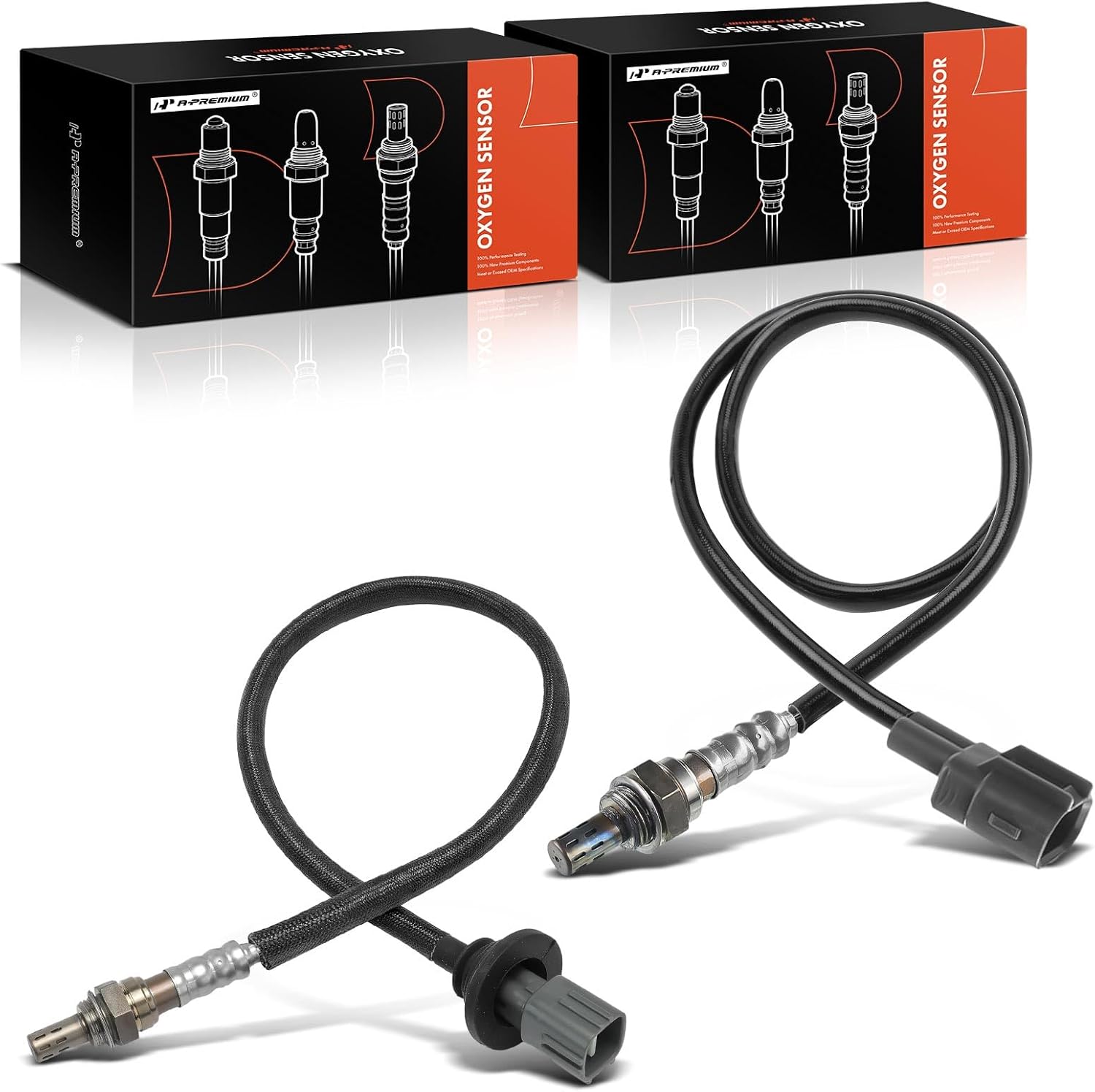 A-Premium O2 Oxygen Sensor Compatible with Toyota Corolla 1996-1997 1.6L, Corolla 1995-1997 1.8L & Geo Prizm 1995-1997 1.6L, Upstream and Downstream, 2-PC Set, Replace# 8946512380, 8946520250