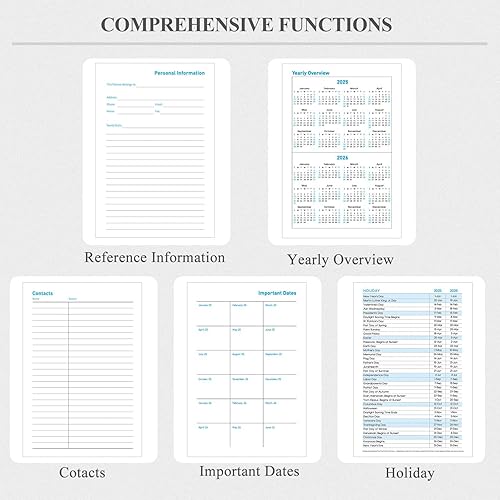 Miniatura 5 de Agenda 2024-2025, enero 2024-junio 2025, agenda semanal y mensual 2024-2025 con calcomanías, cierre elástico, bolsillo interior, esquina redonda,