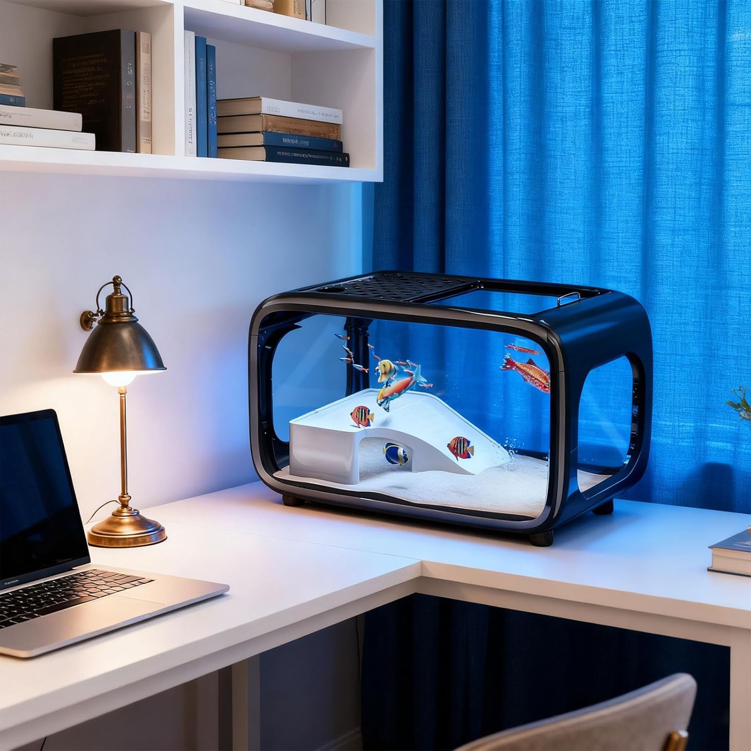 視点 給餌構造に構築された総合的な水槽 小型のカメや装飾的な低木のための柔らかく安全な生息地 スマートな給餌構造 マリンパーク