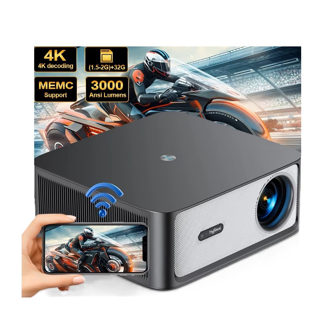 Thundeal プロジェクター TD98Pro El proyector portátil TD98Pro Cuenta con resolución 4K Full HD