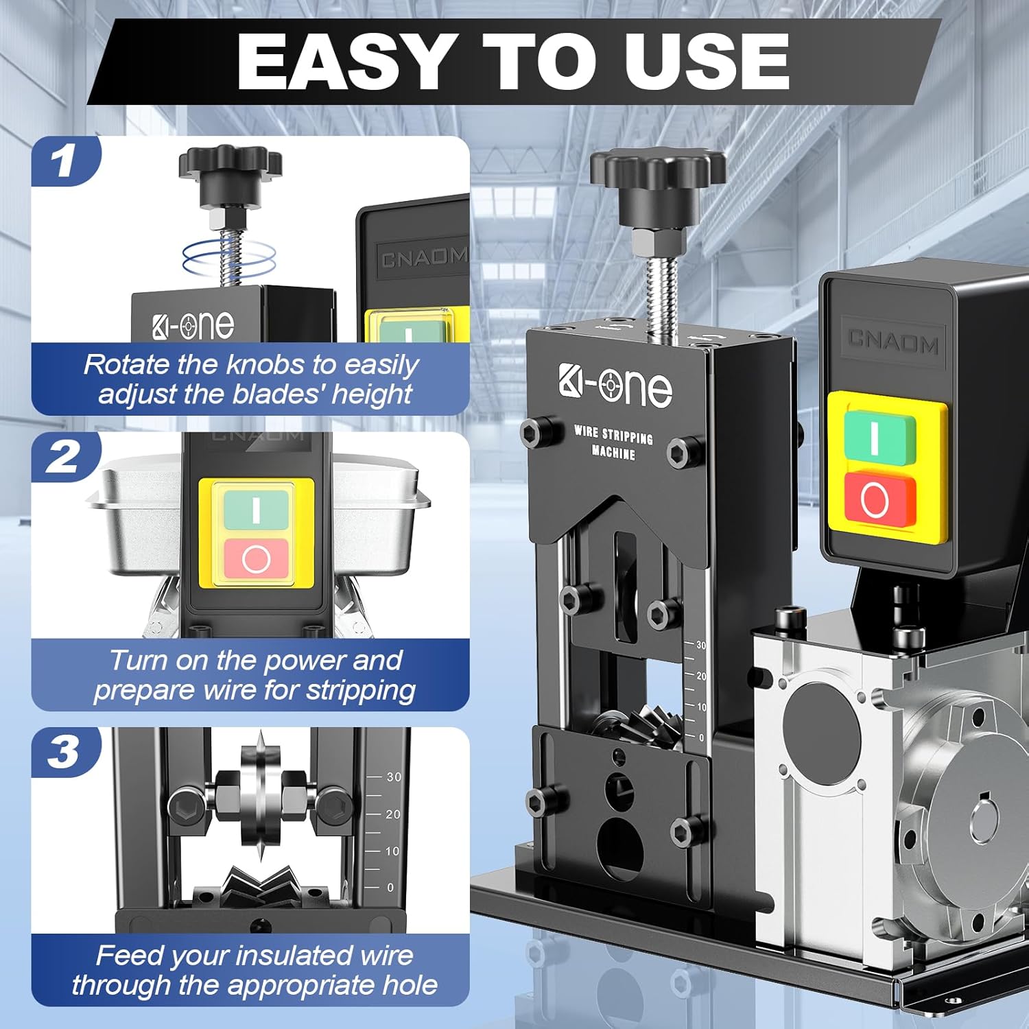 Automatic Wire Stripper Machine, Copper Wire Stripping Machine, Wire Strippers Electrical for 0.06"-1.18" Copper Wire, 180W High-Speed Electric Wire Stripper, Easy to Use and Safe