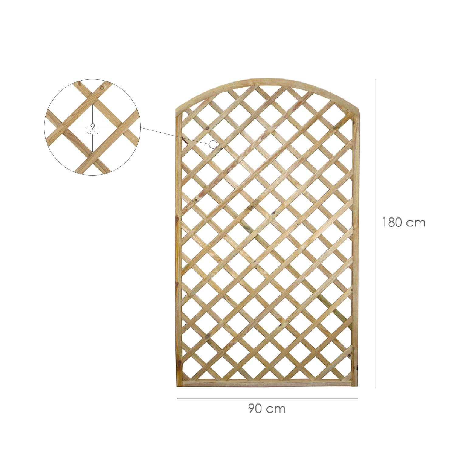 PAPILLON Panel Celosia Arco Madera 180x90 cm (1 Pieza)