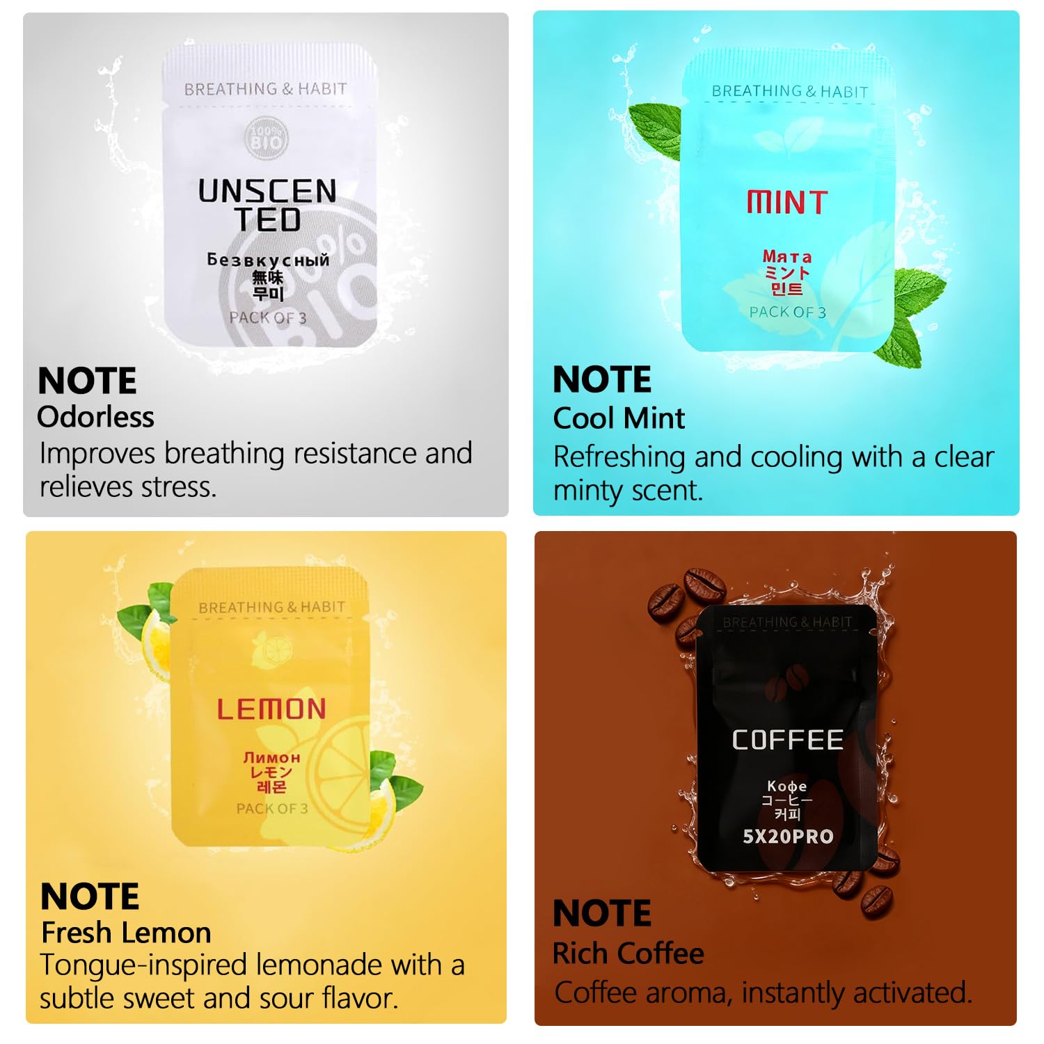 Rauchentwöhnung Hilfsmittel, Rauchentwöhnung Atemkette mit 12 kostenlose Filter(4 Geschmacksrichtungen) Nikotinfrei und chemiefrei, Simuliertes Raucherlebnis, Stressabbau & Atemübungen,Tigeraugenfarbe