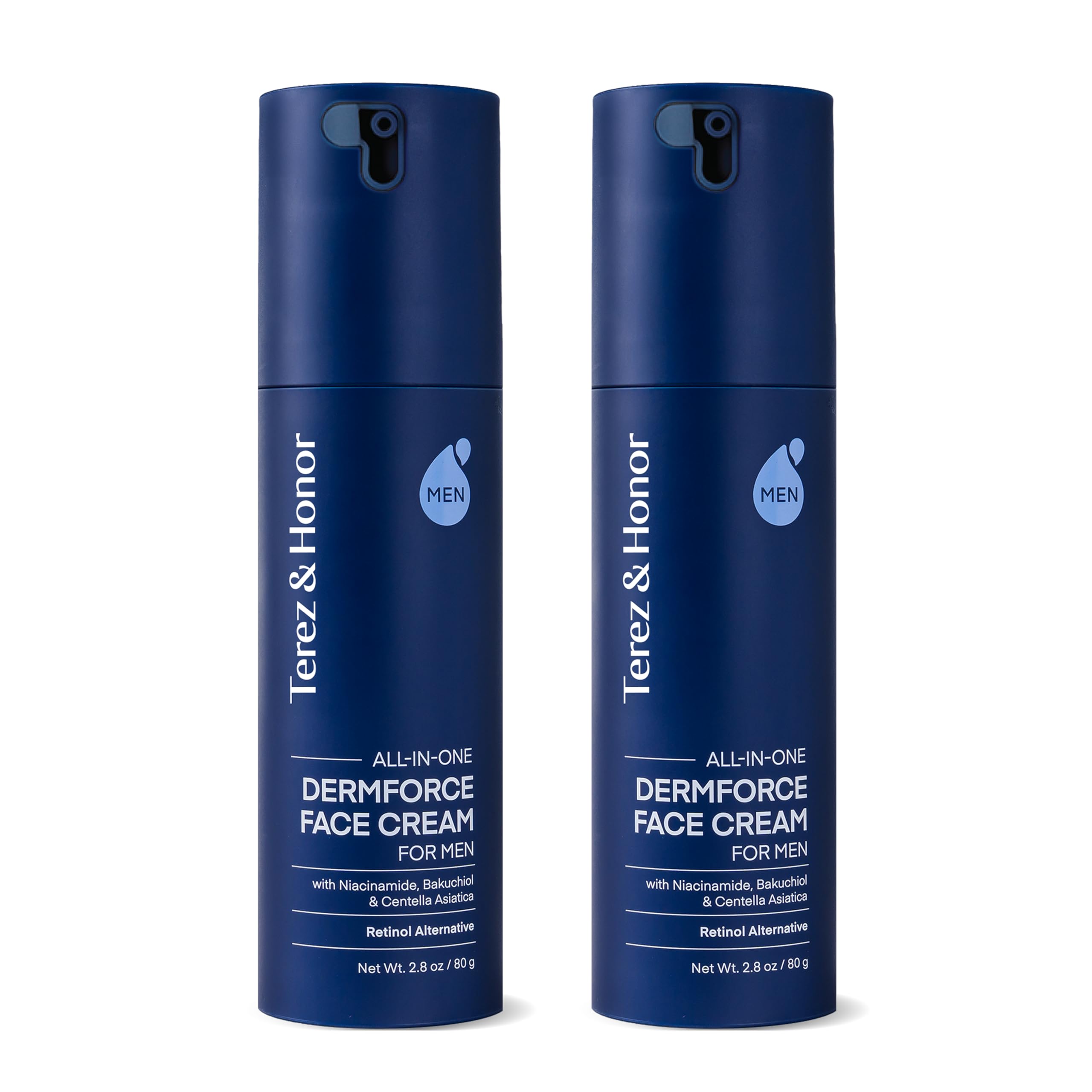 TEREZ & HONOR 6-In-1 Face Cream for Men: Dermforce Anti-Aging Moisturizer Cream with Niacinamide & Bakuchiol - Reduces Wrinkles, Dark Circles & Eye