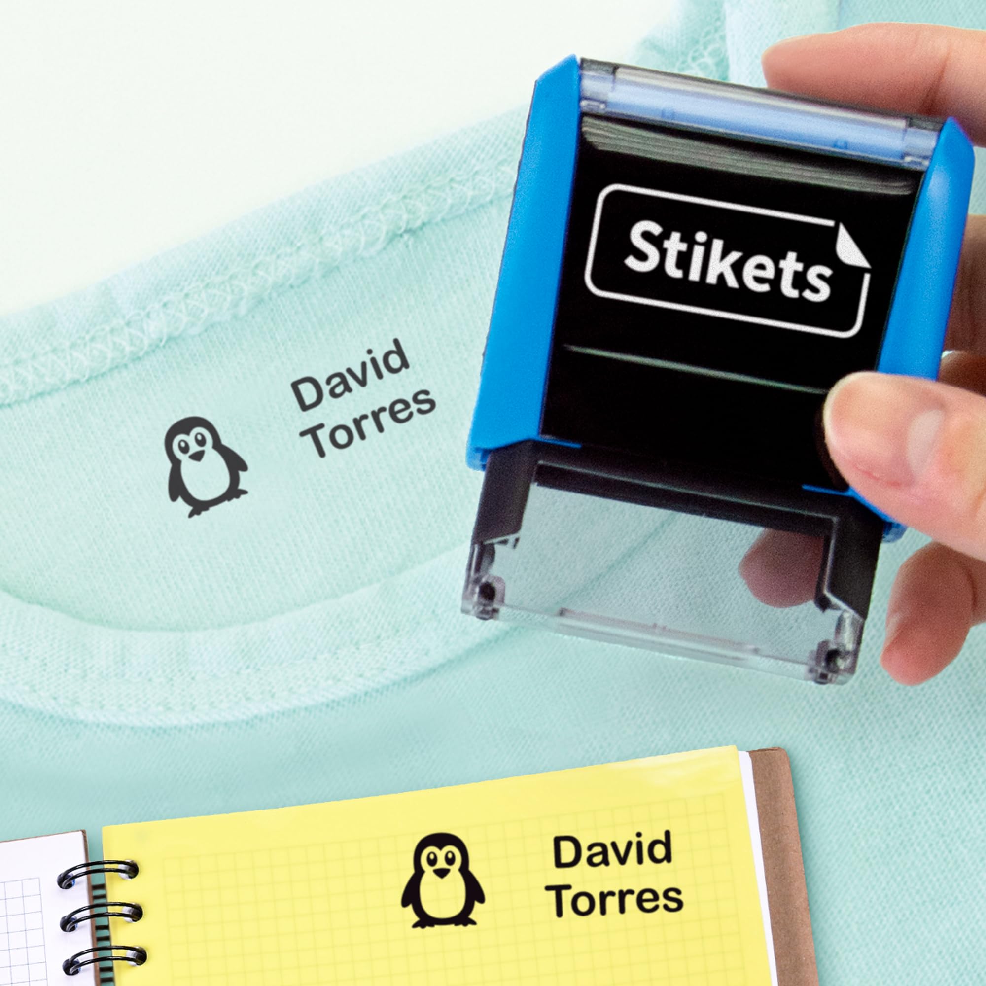 Sello personalizado para ropa y objetos de niños ideal para el cole o la guardería | Marcador con nombre permanente con iconos - Stikets