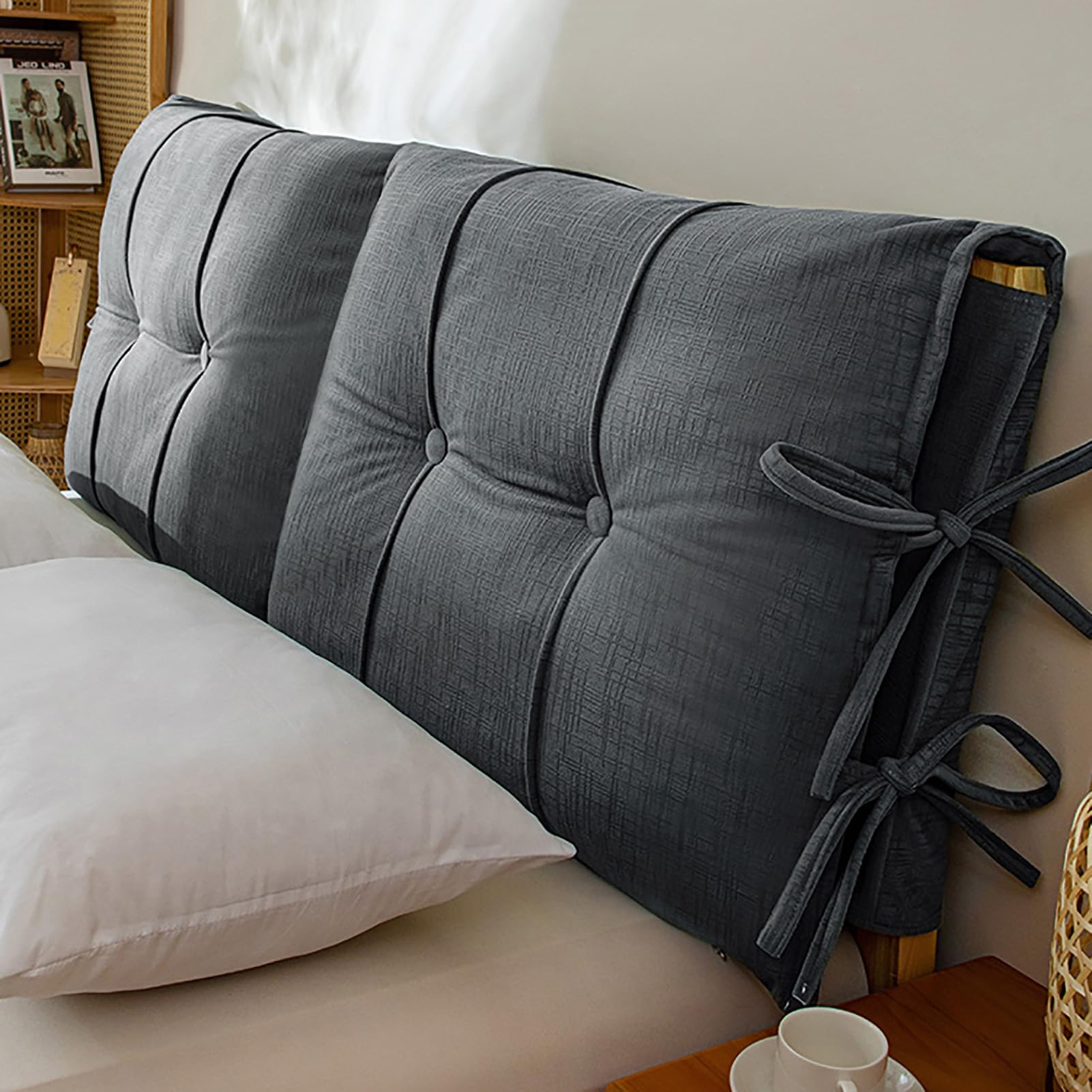 Housse de tête de lit coussin de dossier doux pour soutien de lit et canapé