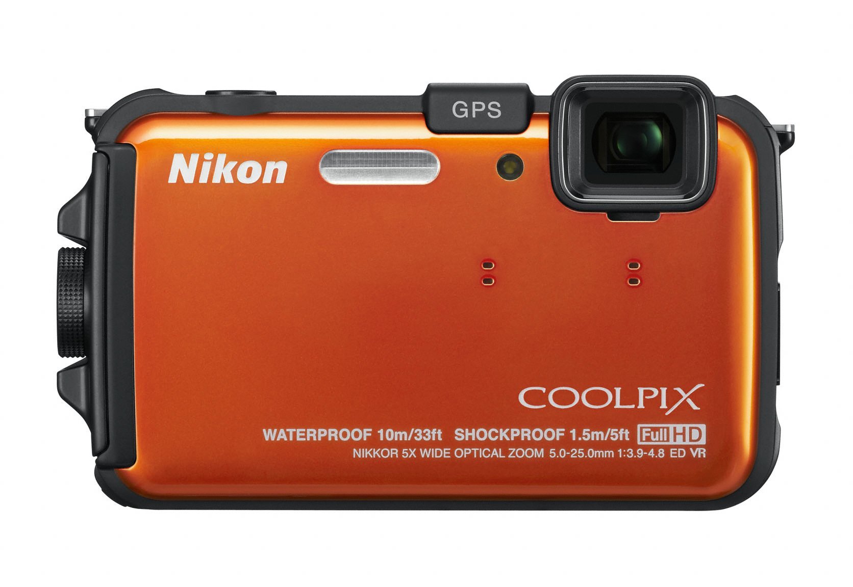 Nikon Coolpix AW100 Outdoor-Digitalkamera (16 Megapixel, 5-fach opt. Zoom, 7,5 cm (3 Zoll) Display, bildstabilisiert, wasserdicht bis 10m, kälteresistent, GPS) orange