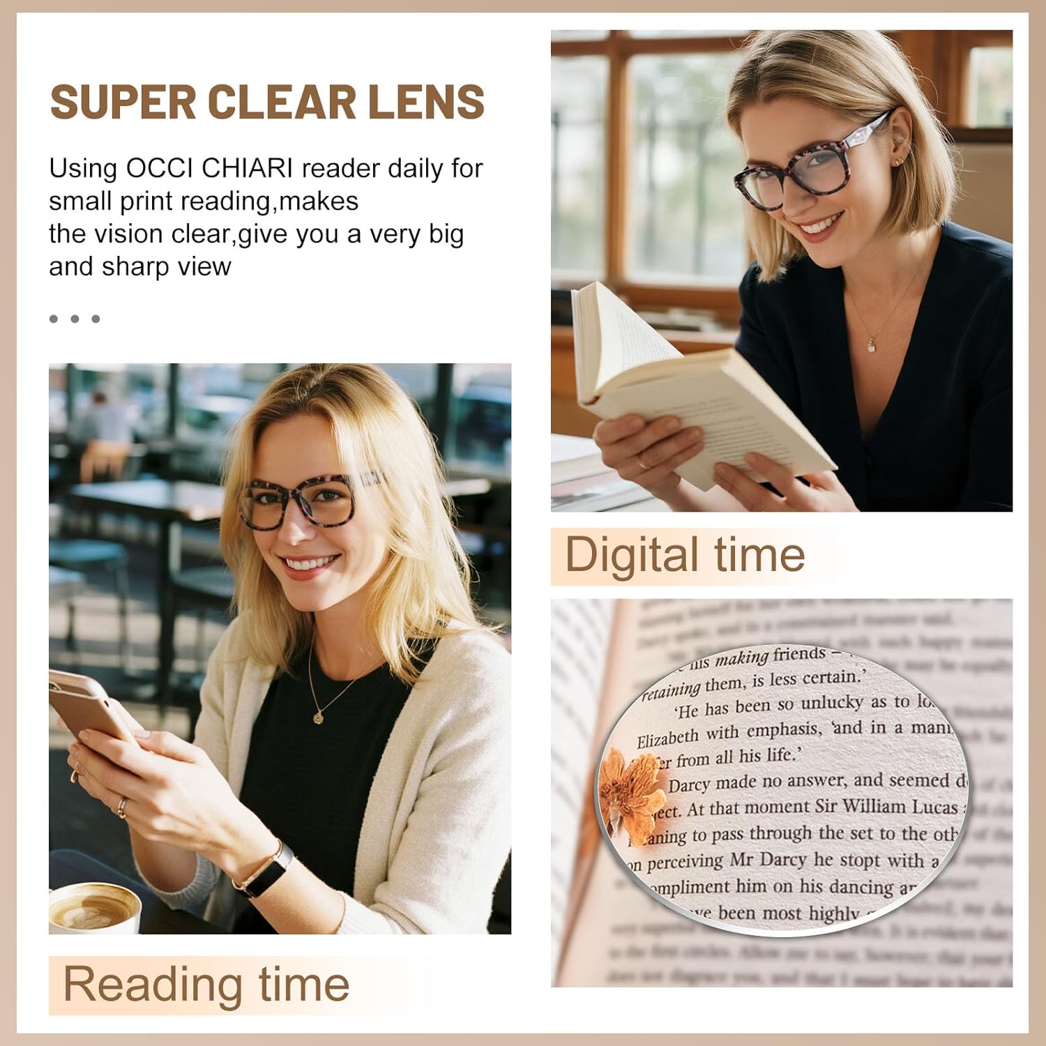 OCCI CHIARI Reading Glasses for Small Face Narrow Durable Readers - Image 3