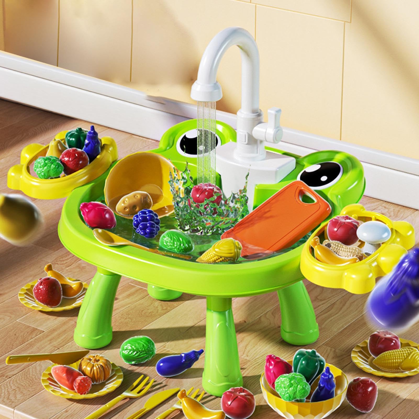Lavello Giocattolo | Educativo Elettrico Interattivo | Giochi d'Acqua con Cibo da Cucina - Regalo Compleanno Festa Interno Esterno Casa Soggiorno Balcone