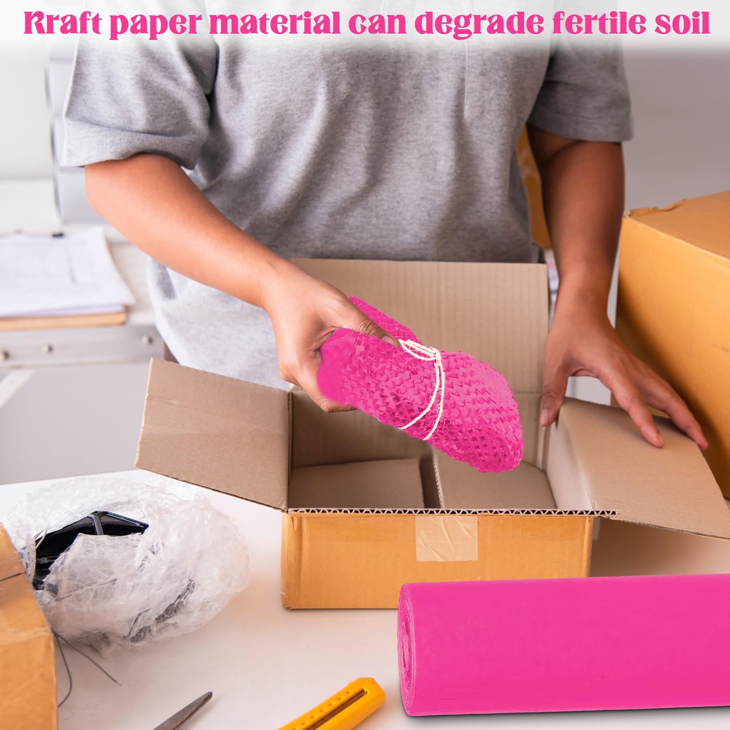 Papel de embalaje de panal, papel de burbujas Kraft para envío y mudanza, envoltura acolchada reciclable, material de embalaje sostenible, embalaje protector para artículos frágiles, rollo de 11.5 x