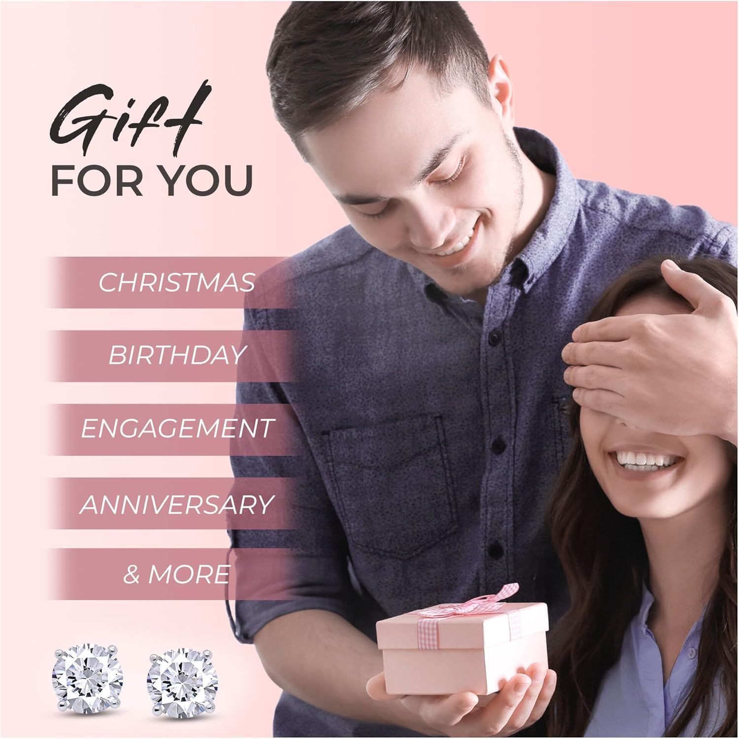 CERTIFIED 1 to 10 Carat LAB GROWN Solitaire Diamond Stud Earrings Round Cut 4 Prong Screw Back in 14k Solid Gold (F-G Color, VS1-VS2 Eye Clean Clarity)