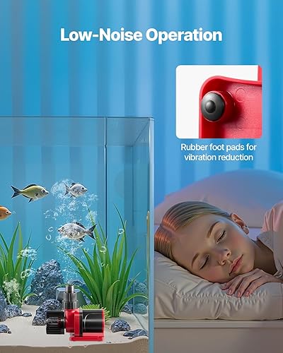 Miniatura 5 de VEVOR Bomba de agua acuario de 24 V CC, 60 W, 1750 GPH Bomba de retorno con controlador, flujo ajustable, modo de alimentación, elevación máxima de