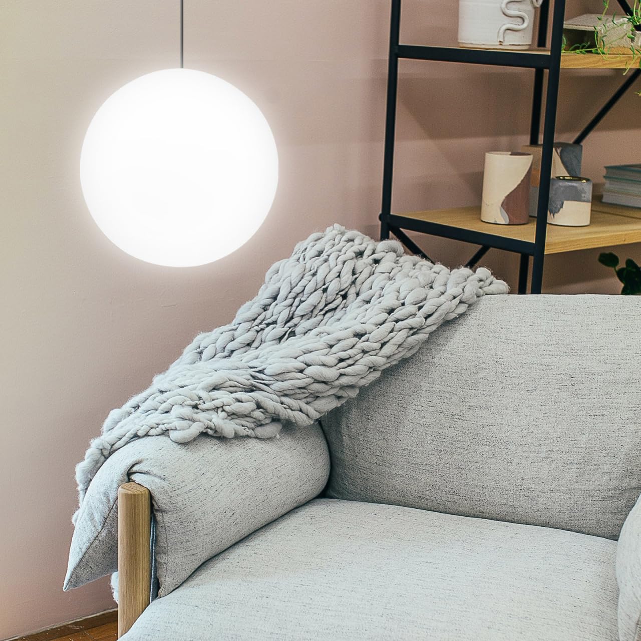abat-jour Globe en Verre Dépoli Blanc 20 CM abat-jour Sphérique Suspendre Rond pour Plafonnier Diffuseur de Lumière Douce Salon et Chambre