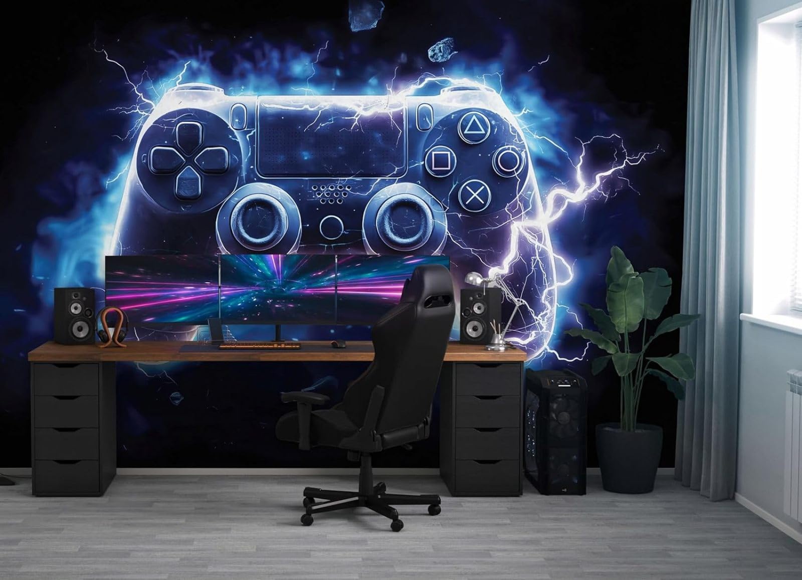 Kfjhgbdshhj Girls 3D Mural Photo Mural-Wallpaper For Children's Room Game Console - For Children And Boys - Teenage Room - Children's Room Game For Gamers Gamers,300Cmx210cm Poster - Wall Sticker - Frameless Pi