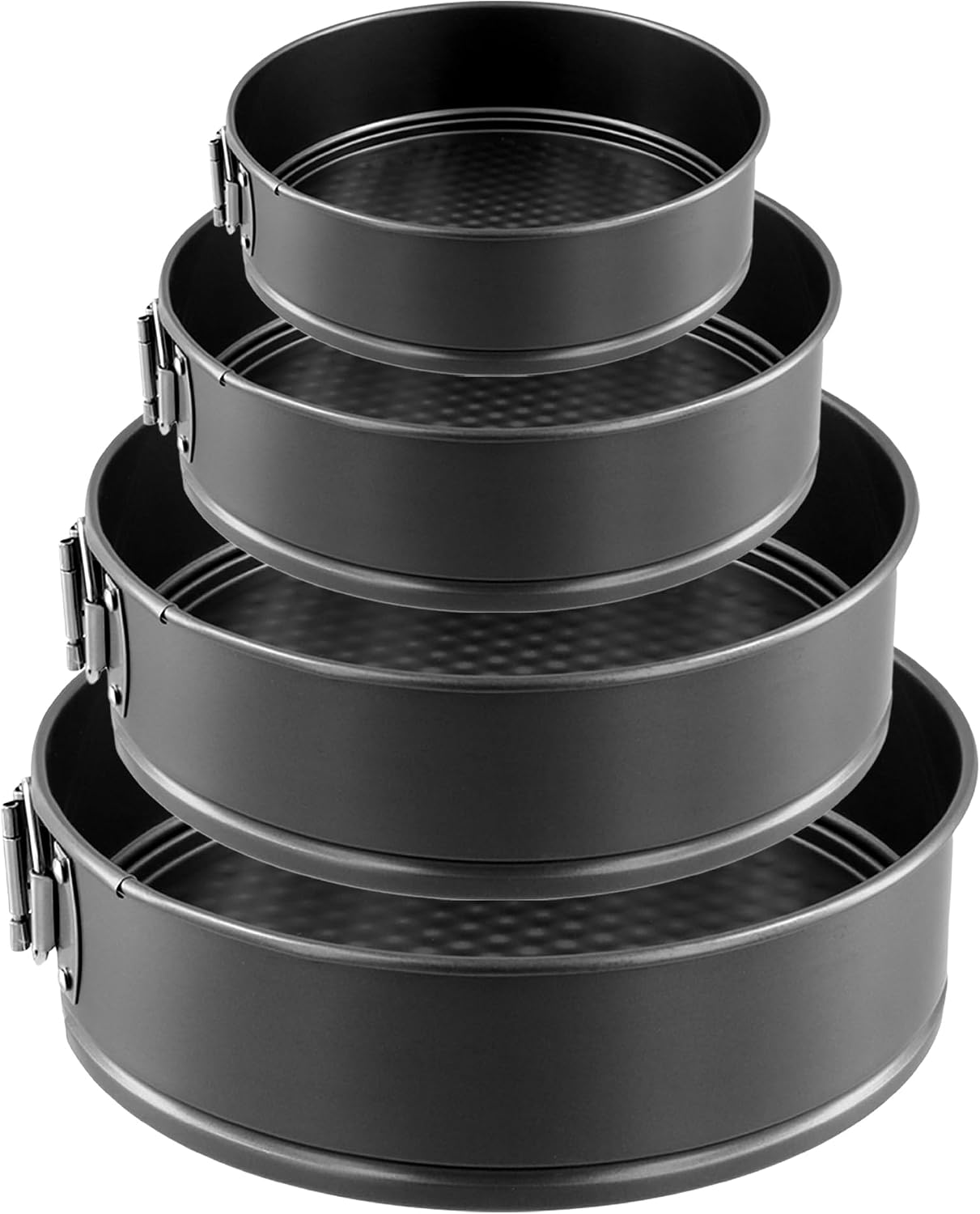 4 PCS Nonstick Springform Cake Pan Set, 4 7 9 10 Inch, Removable Bottom