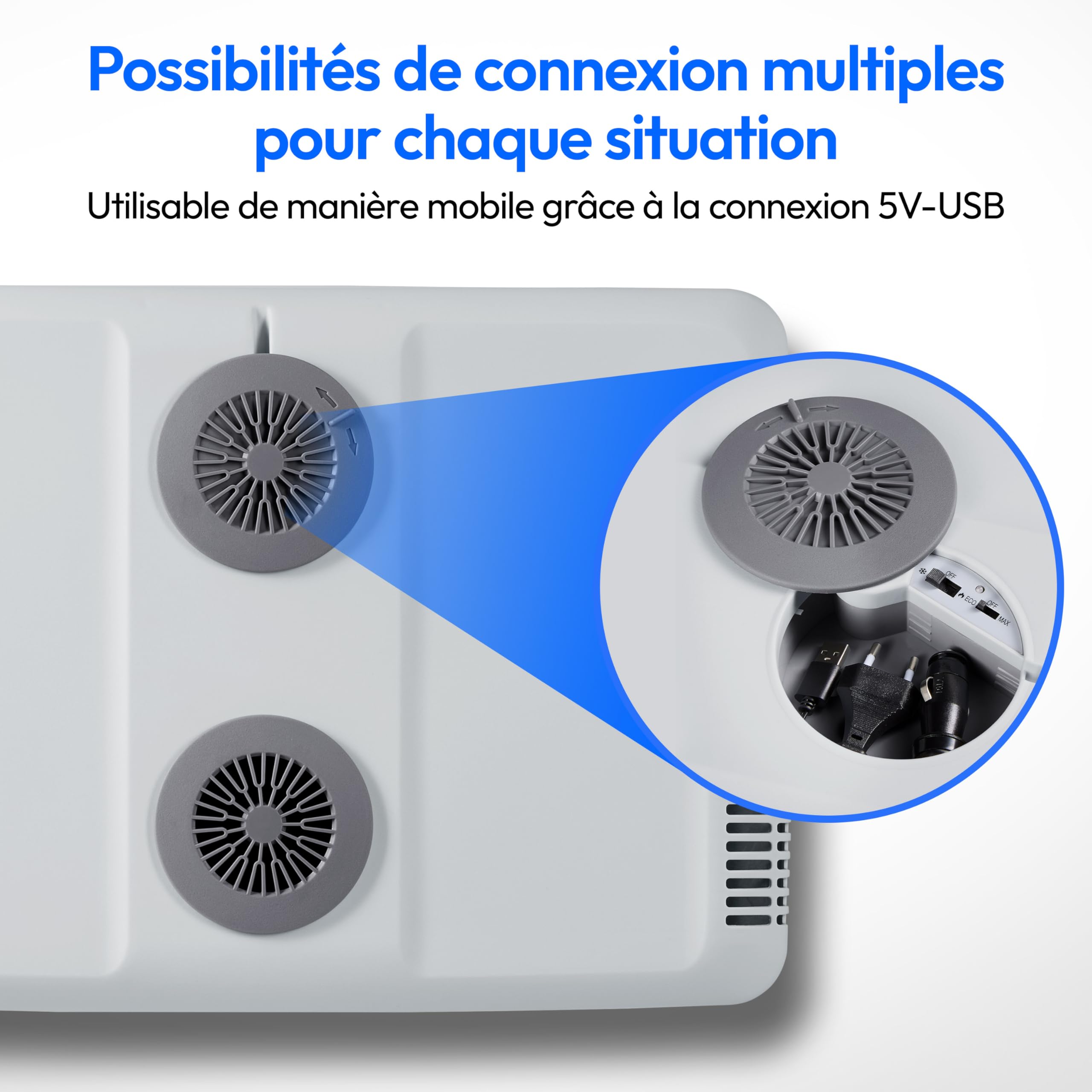 MEDION Glacière mobile avec fonction chauffage (électrique, 2 en 1 : refroidissement et chauffage, 40 litres, connexion 3 en 1 5 V USB, adaptateur 230 V et 12 V pour voiture, camping, vacances, jardin