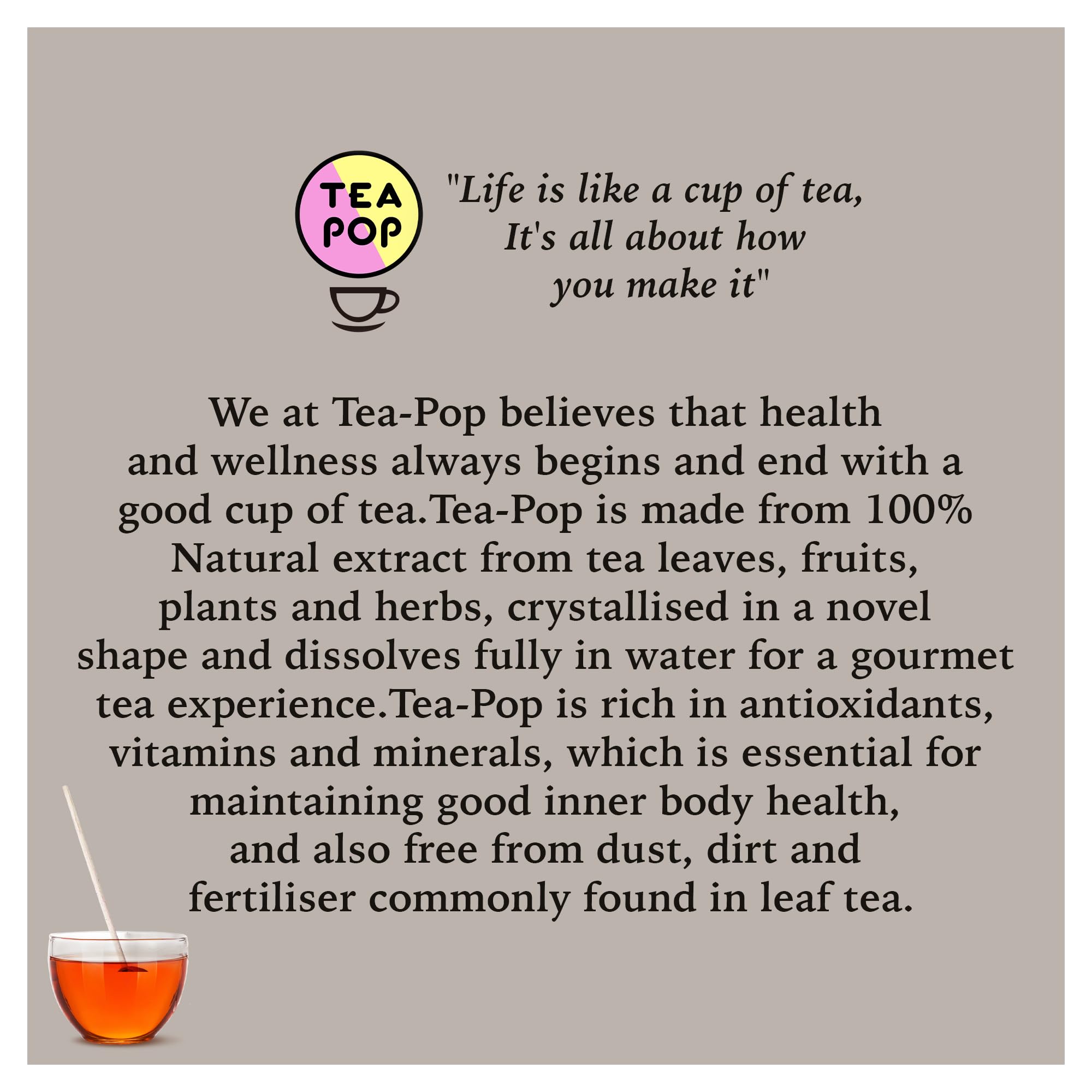 TEA On-A-Stick | boîte-cadeau assortie de délicieux thé gastronomique cristallisé dans un pop | fabriqué à partir de plan, de fruits et d'herbes | se dissout entièrement dans l'eau
