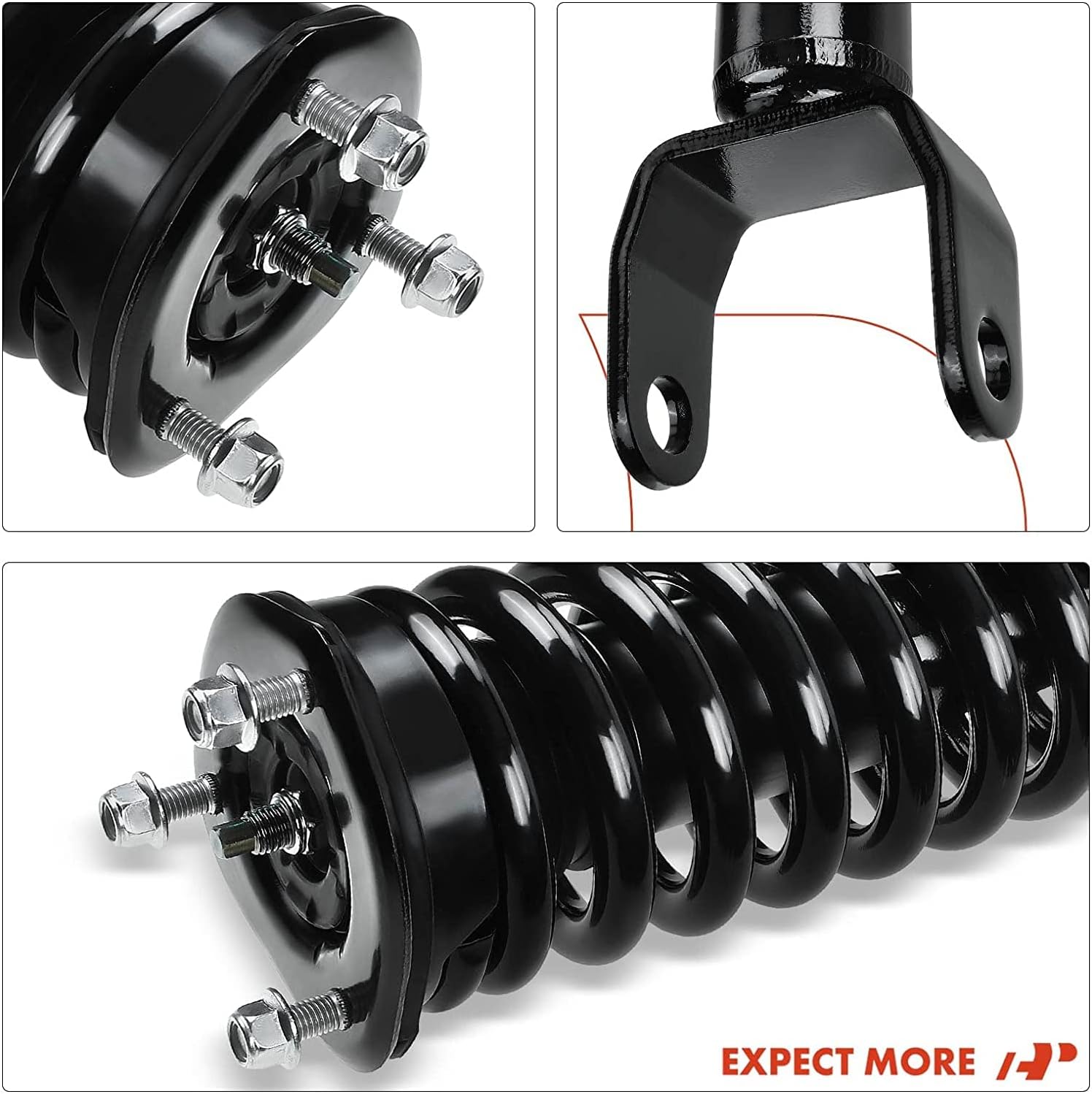 A-Premium 4WD Front Struts w/Coil Spring + Rear Shock Absorbers Compatible with Dodge Dakota 2005-2009, Mitsubishi Raider 2006-2009