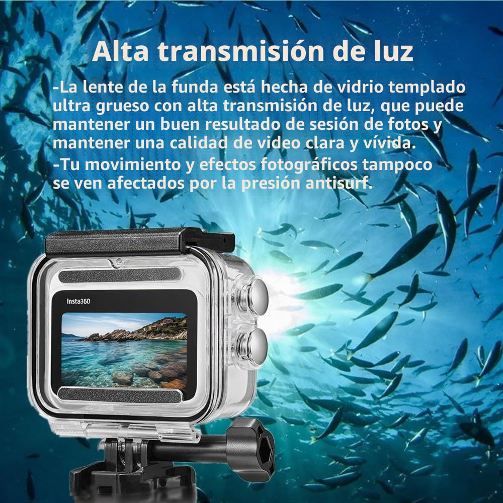 Funda impermeable y agarre flotante compatible con Insta360 GO 3S, carcasa protectora de buceo subacuático con accesorios de soporte para Insta360 GO 3S