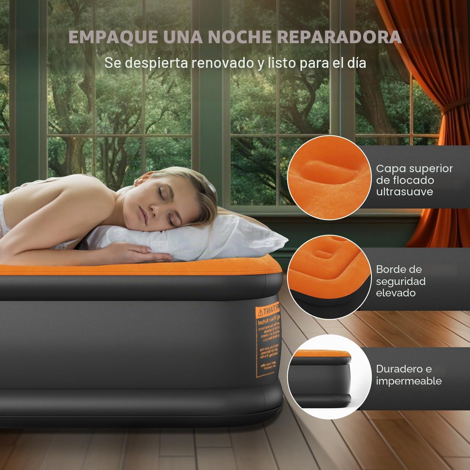 Luxchoice Cama de Aire Colchón de Aire Autoinflable con Bomba Eléctrica Cama de Invitados Premium Colchón Inflable para Camping o Uso Doméstico