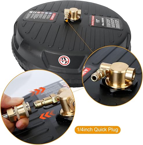 Miniatura 4 de Moclever - Limpiador de superficie para lavadora a presión, accesorio circular para lavadora a presión de 3600 PSI, accesorio de disco de lavadora