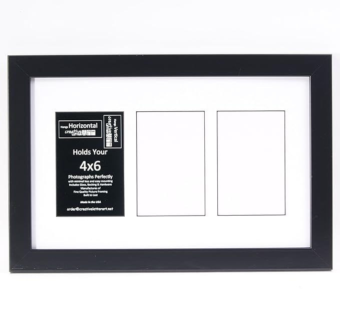 Creative Letter Art [10x16 3 Opening Glass Face Black Picture Frame to