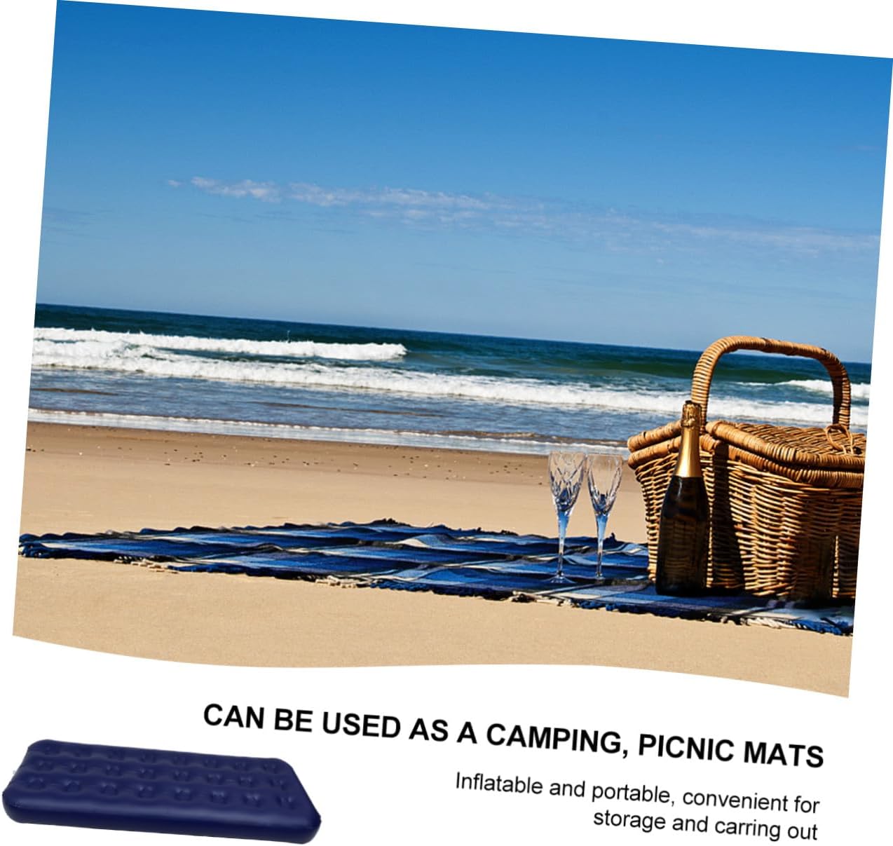 Single Inflatable Air Mattress Bed Portable Foldable Camping Cushion PVC Flocked Surface Lightweight Sleep Mat for Outdoor Travel and Home Use