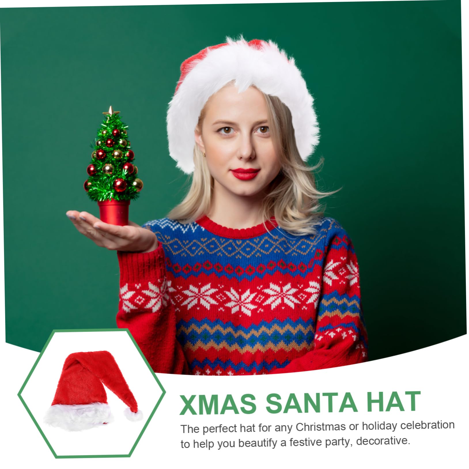 sombrero de Santa Navidad adulto pequeño cálido feo christmas hat sombreros navideños decoração de decoración de gorro de Papá Noel gorros navideños Felpa rojo