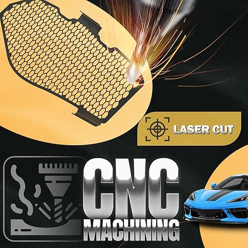 Miniatura 6 de Juego de 2 rejillas de malla de admisión lateral negra, accesorios de malla para conductor y lado derecho del pasajero, accesorios de malla para