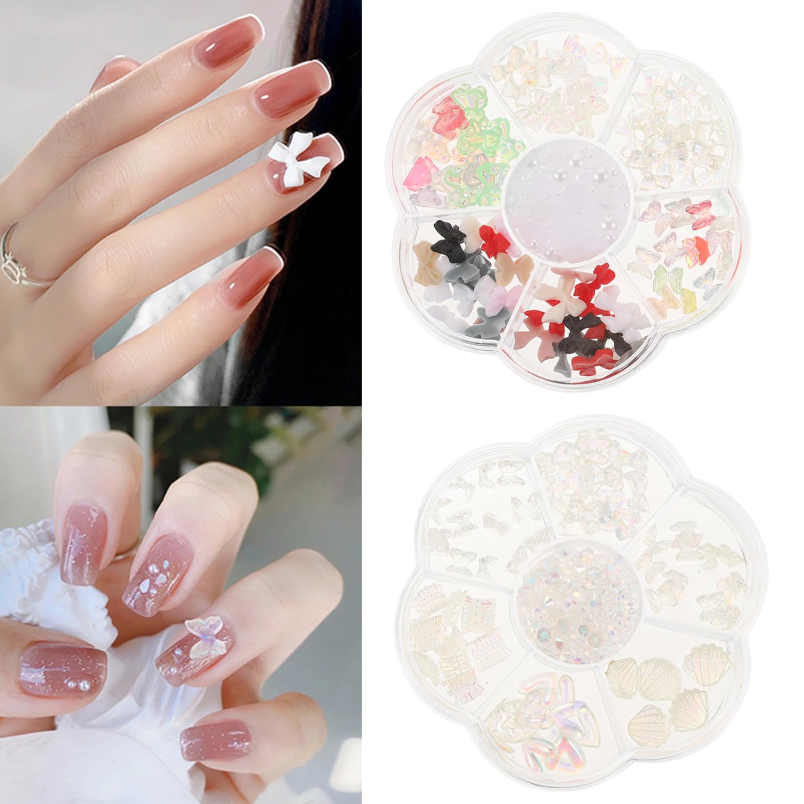 PACKOVE 3 Set Decorazioni Unghie A Con Accessori Per Nail Art Facile Applicazione Per Unghie Naturali E Artificiali Per Stili Unici E Personalizzati 2 Scatole*3
