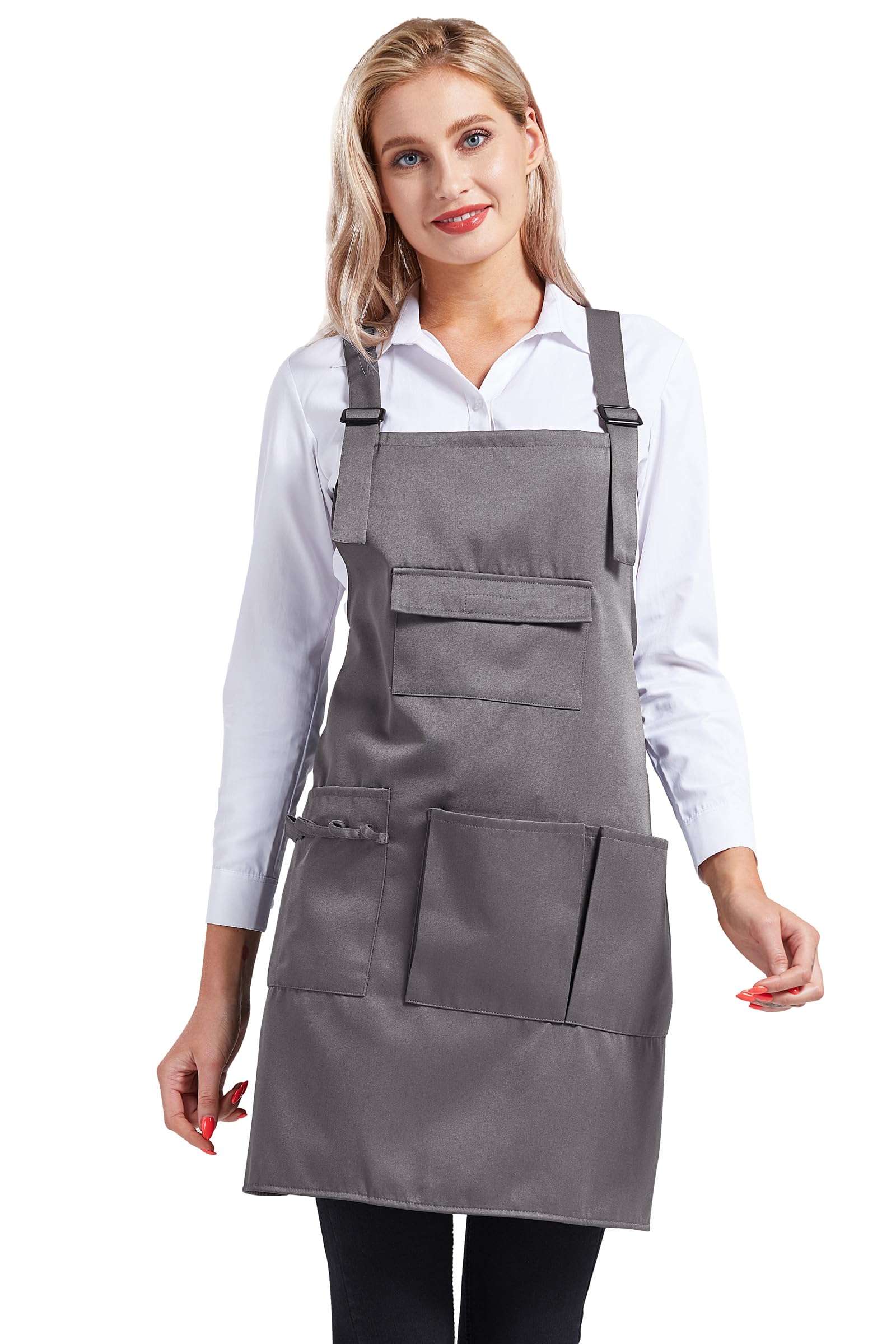 Tablier de cuisine pour homme, tablier à bavette réglable avec poche