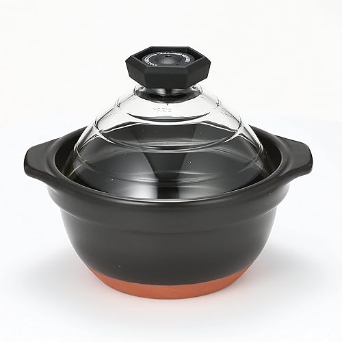 Miniatura 10 de Hario "Gohan Gama" - Arrocera de cerámica con tapa de vidrio, 3 tazas