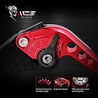 Vista 4 de MZS Palancas de freno y embrague de motocicleta rojas cortas ajustables CNC compatibles con GSF650 / GSX650F / DL1000 V-Strom / SV1000 SV1000S