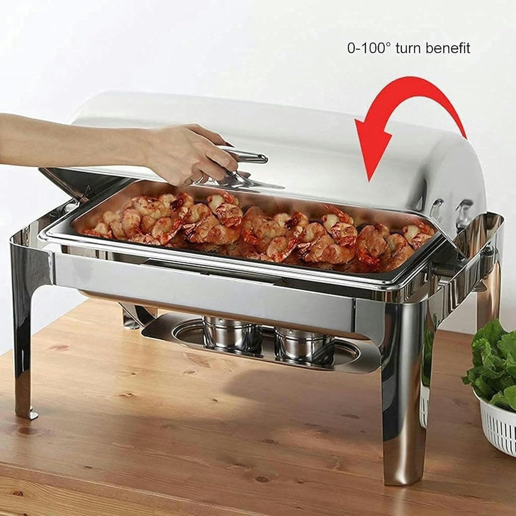 Calentador de Alimentos, Juego de Calentador de Alimentos, Calentador de Alimentos de Acero Inoxidable de 9 litros para Buffet, Juego Profesional de Calentador de a,