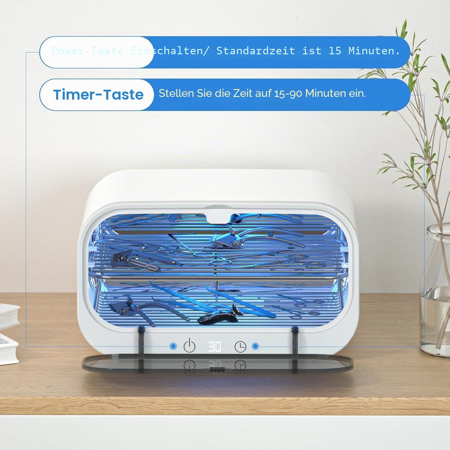 Sterilisator für Instrumente, 12L Doppelschicht UV Sterilisator für Nagel Werkzeuge, Großer Multi-functional Sterilizer, Heißluftsterilisator für den Hausgebrauch, Friseure, Schönheitssalons und Spas