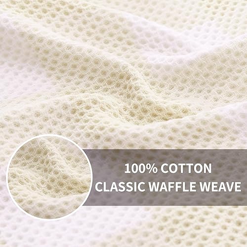 Miniatura 7 de Homaxy Toallas de cocina a cuadros de 100 % algodón, 13 x 28 pulgadas, súper suaves y absorbentes, para secar platos, paquete de 4, blanco y beige