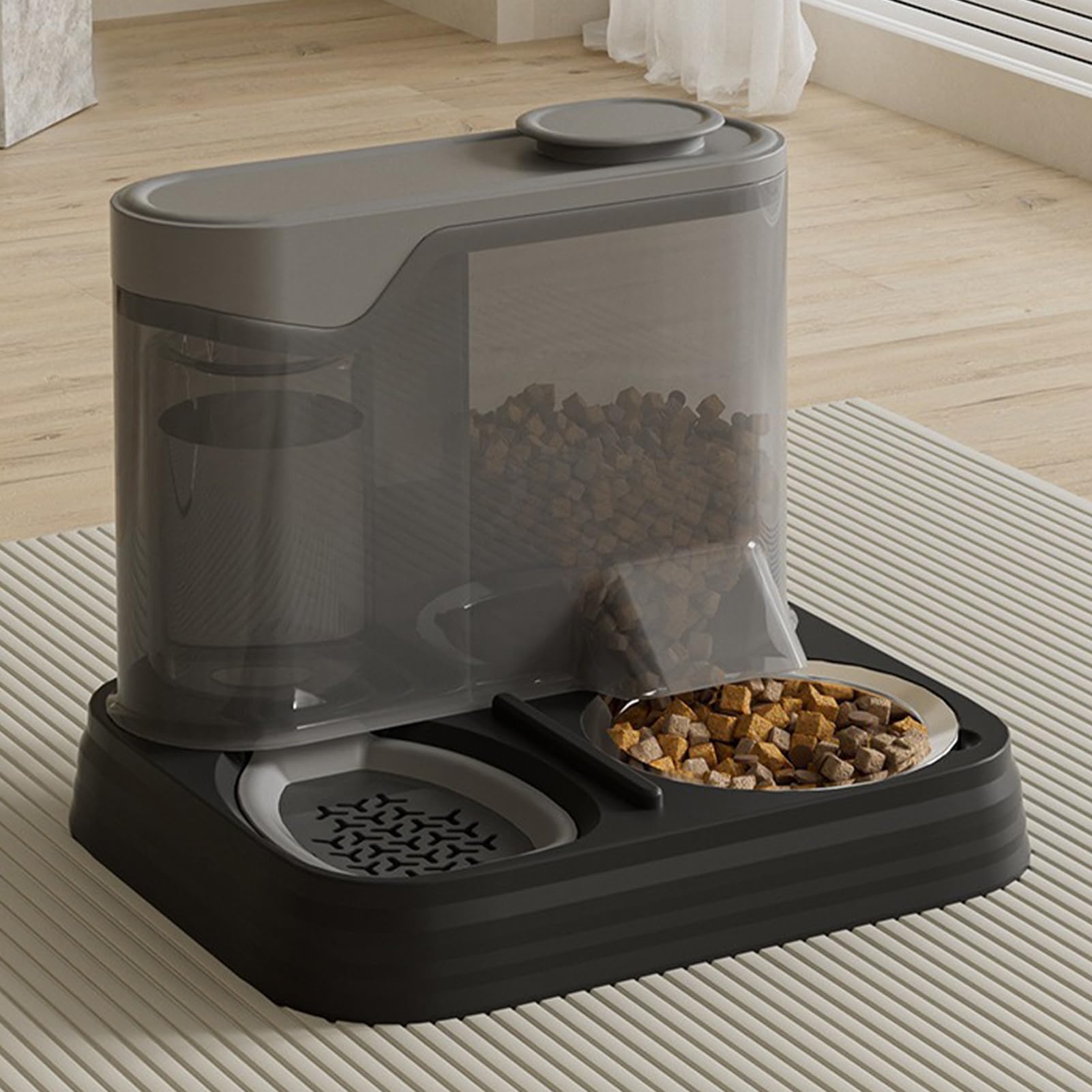 Dispenser Automatico Per Cibo Per Cani, Serbatoio per Cibo Animale di Grande Capacità, Alimentatore Multifunzione 2 in 1 per Case con Più Animali e Ambienti Domestici