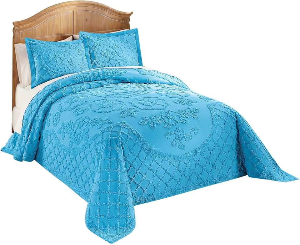blue chenille bedspread