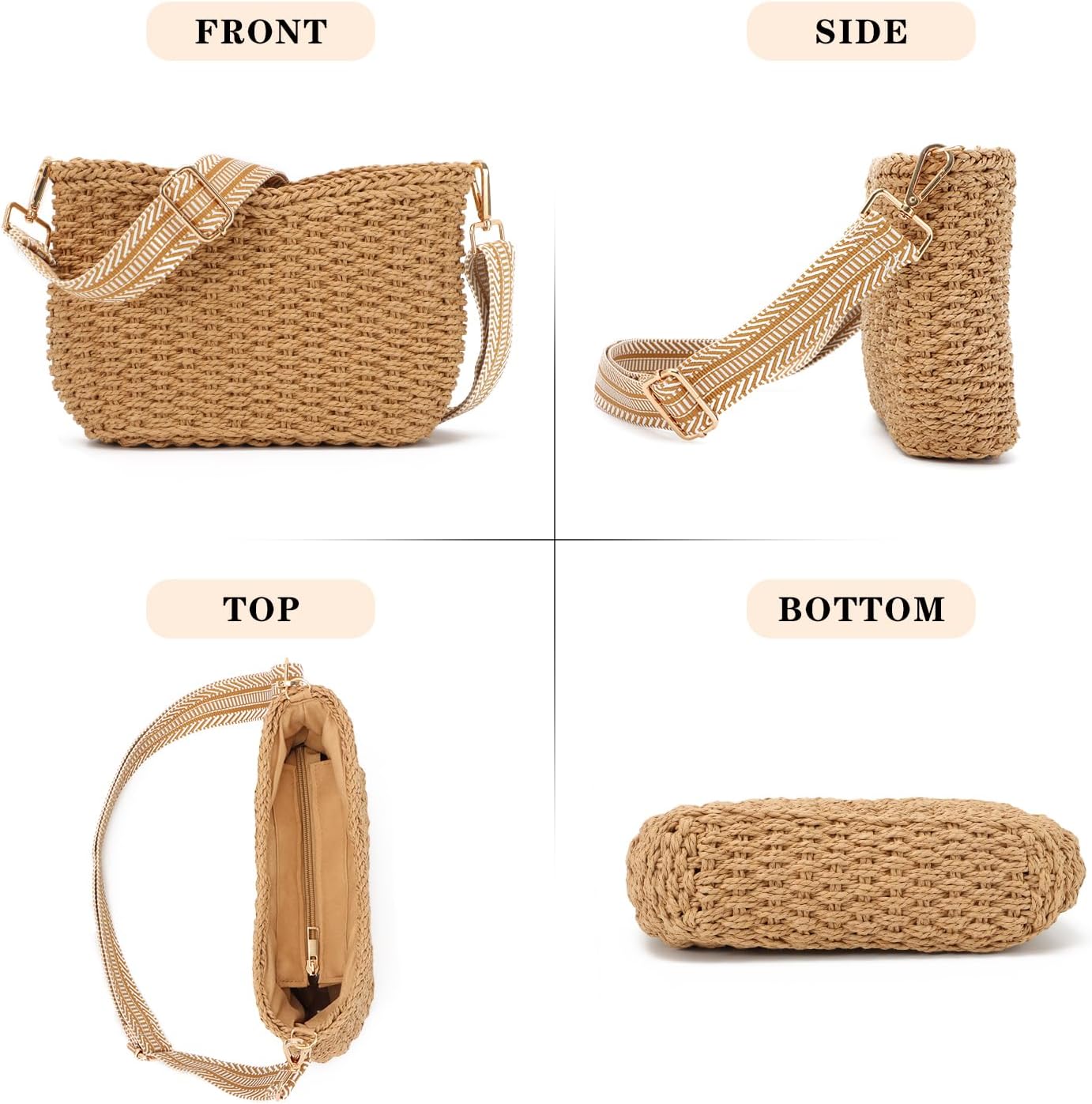 SUKUTU Borse a Mano per le Donne Borsa a Tracolla in Paglia Intrecciata con Manico Superiore Borsa a Tracolla in Rafia Estiva SUKUTU Borse a Mano per le Donne Borsa a Tracolla in Paglia Intrecciata con Manico Superiore Borsa a Tracolla in Rafia Estiva