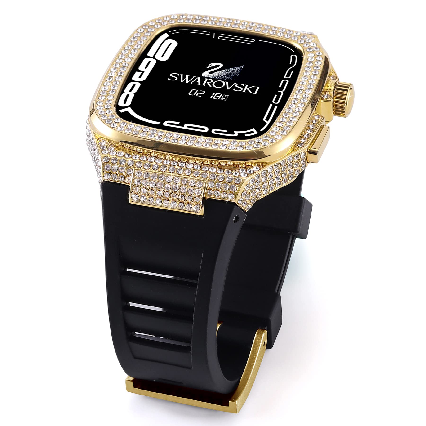 VeveXiao Robuste Schutzhülle mit Armband kompatibel mit Apple Watch Armbändern 45mm 44mm, Metall Schutzhülle mit Silikonband stoßfest Bumper für iWatch Serie 8 7 6 5 4 SE Herren und Damen